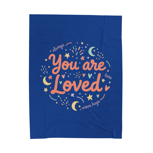You Are Loved Velveteen Plush Blanket | handwritten doodle, sketch aesthetic