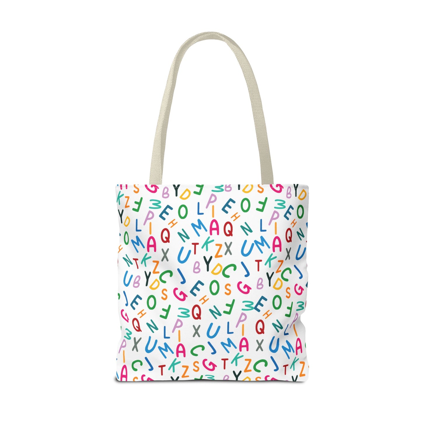 Colorful Alphabet Pattern Tote Bag