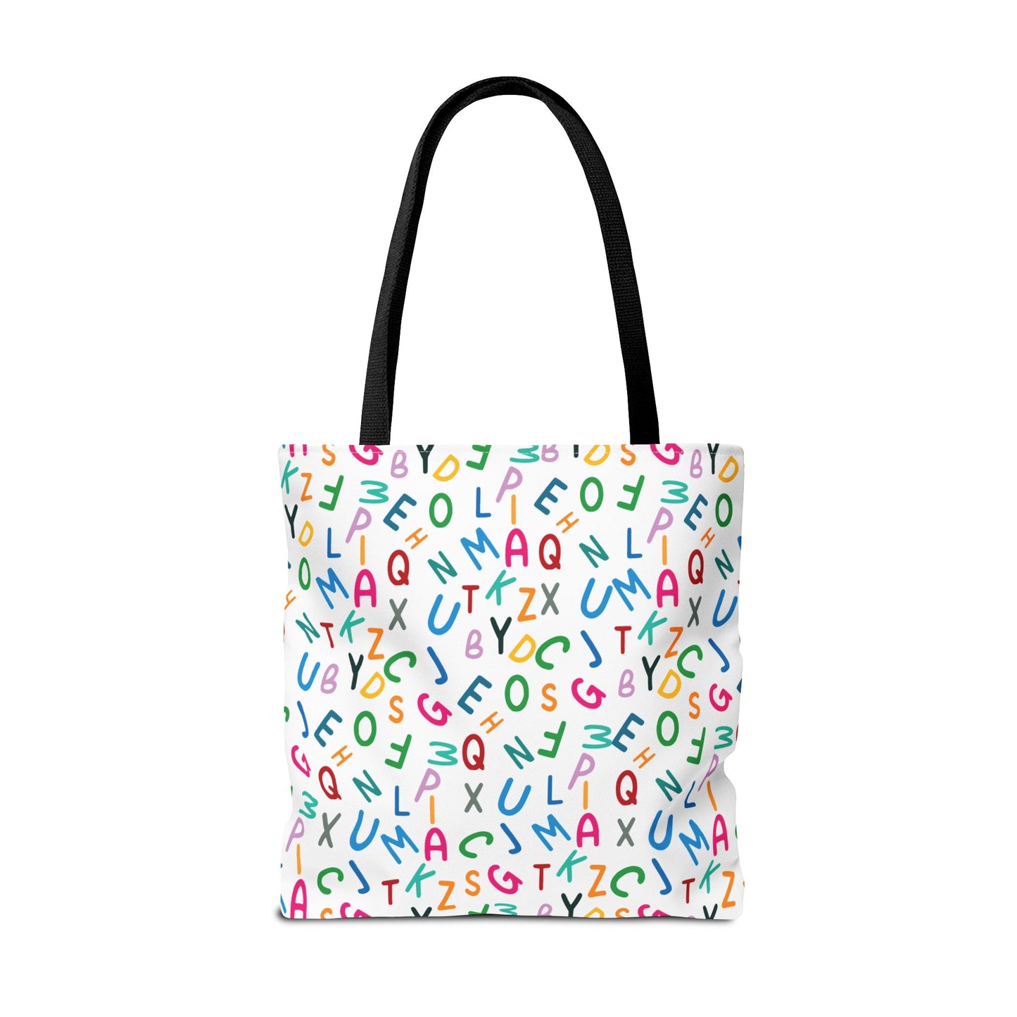 Colorful Alphabet Pattern Tote Bag