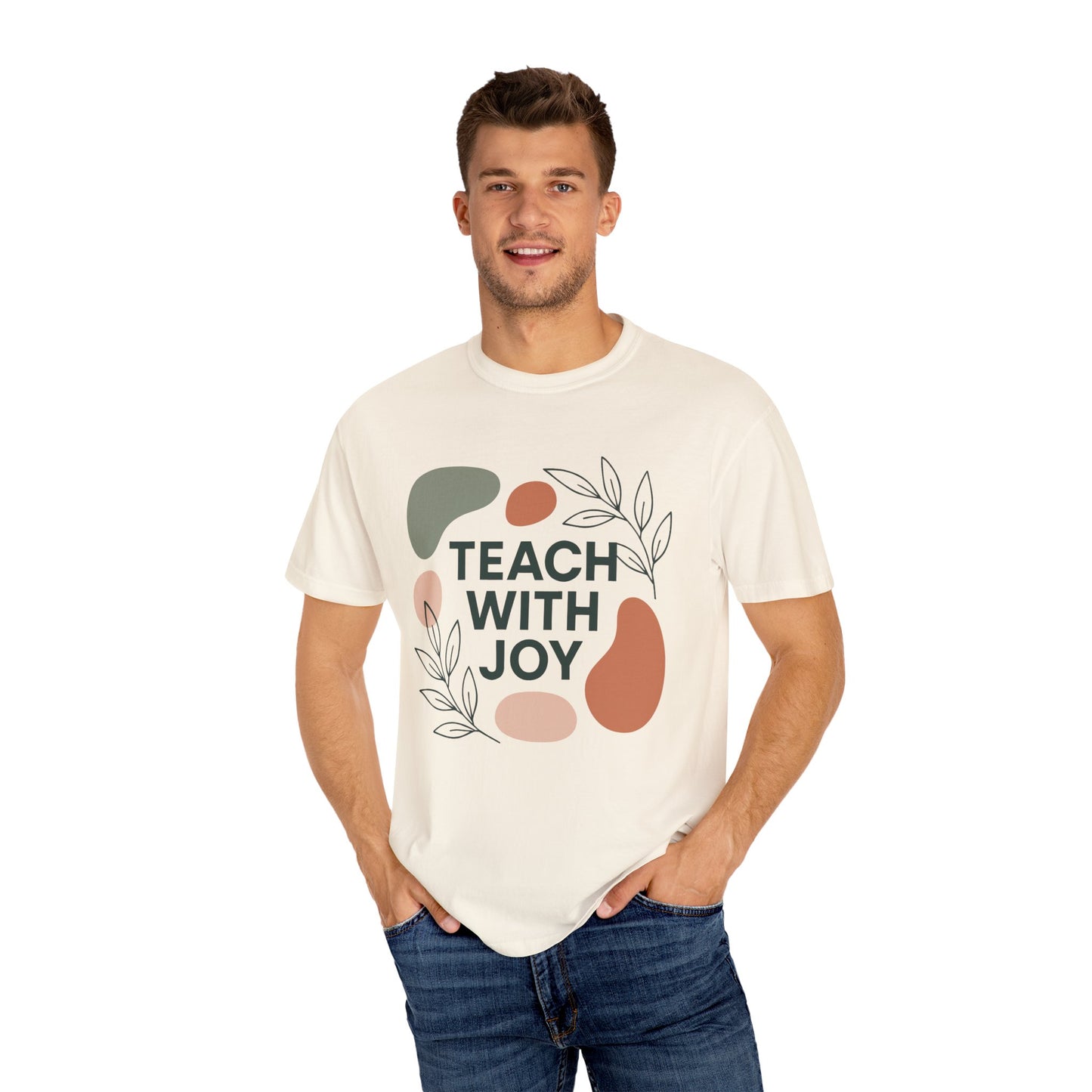 Teach With Joy Shirt | Boho Teacher Tee | Comfort Colors® Graphic T-Shirt
