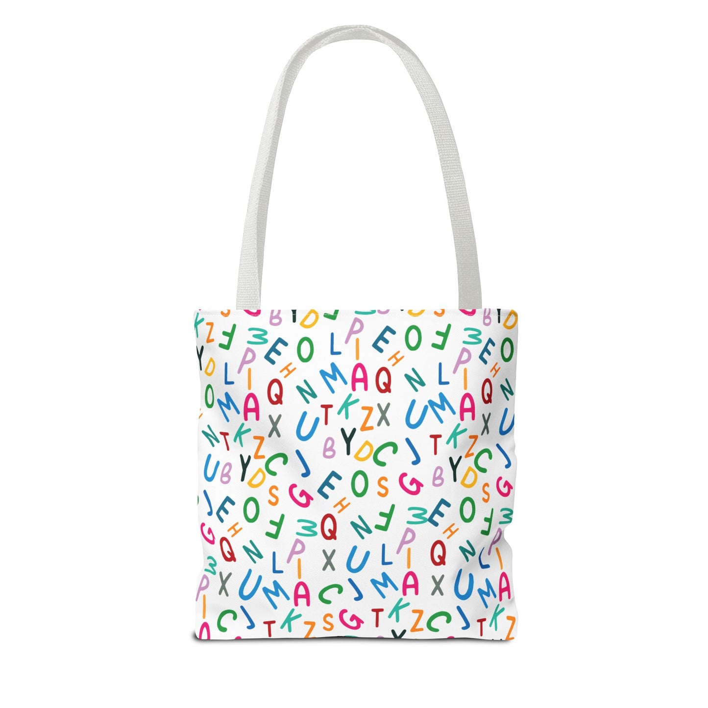 Colorful Alphabet Pattern Tote Bag