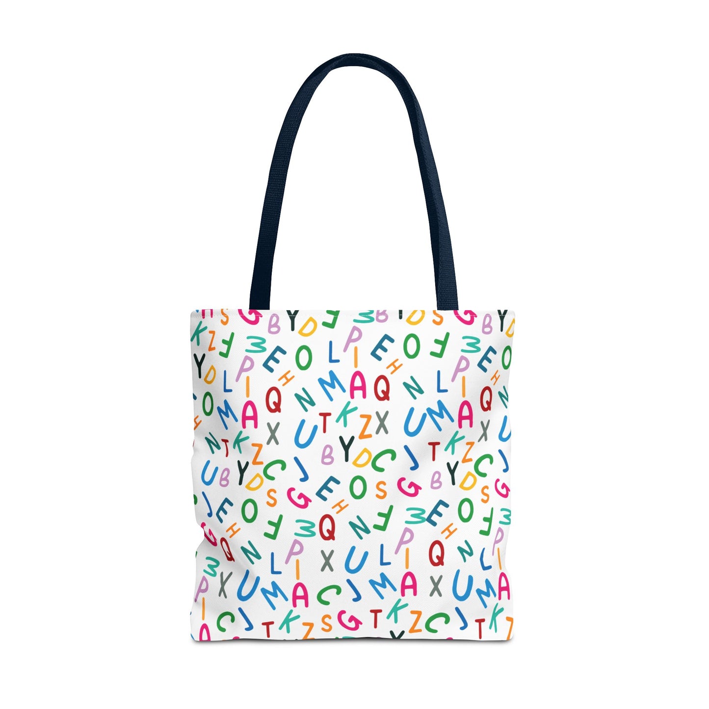 Colorful Alphabet Pattern Tote Bag