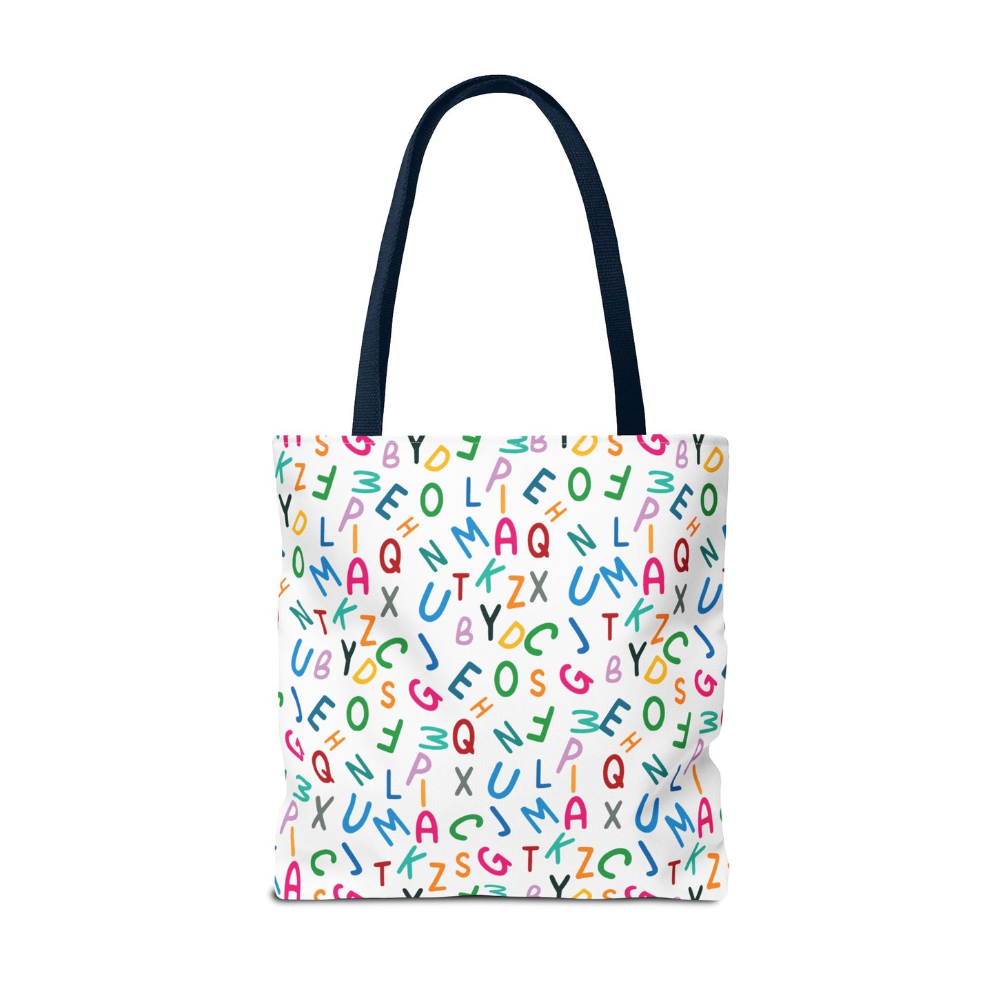Colorful Alphabet Pattern Tote Bag