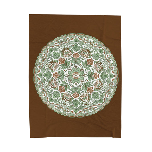 Botanical Mandala Throw Blanket | Cozy Earth Tone Blanket for Teachers | Calm Home Decor | Thoughtful Teacher Gift