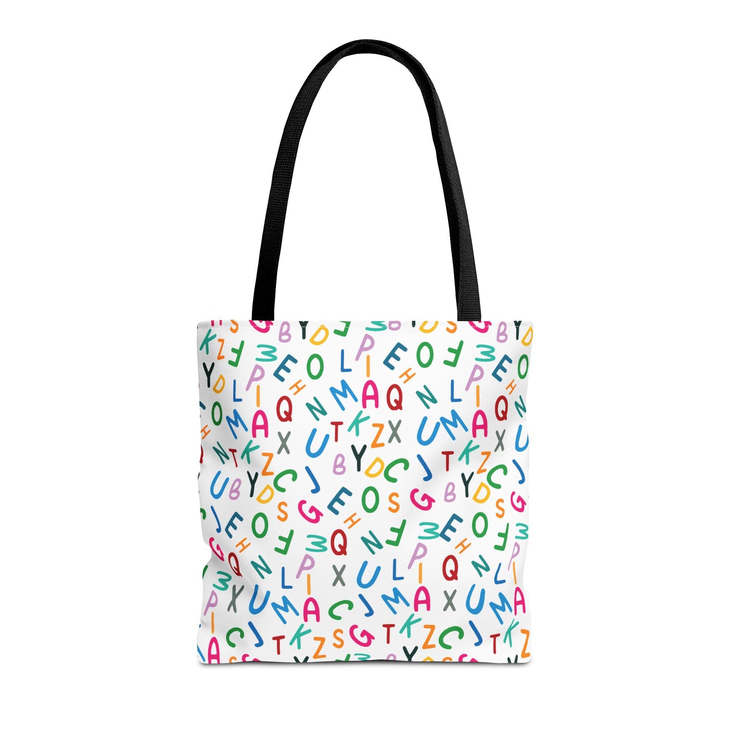 Colorful Alphabet Pattern Tote Bag