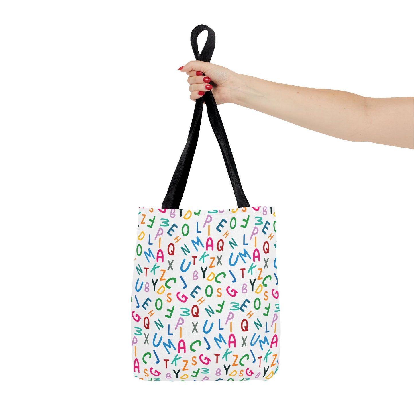 Colorful Alphabet Pattern Tote Bag
