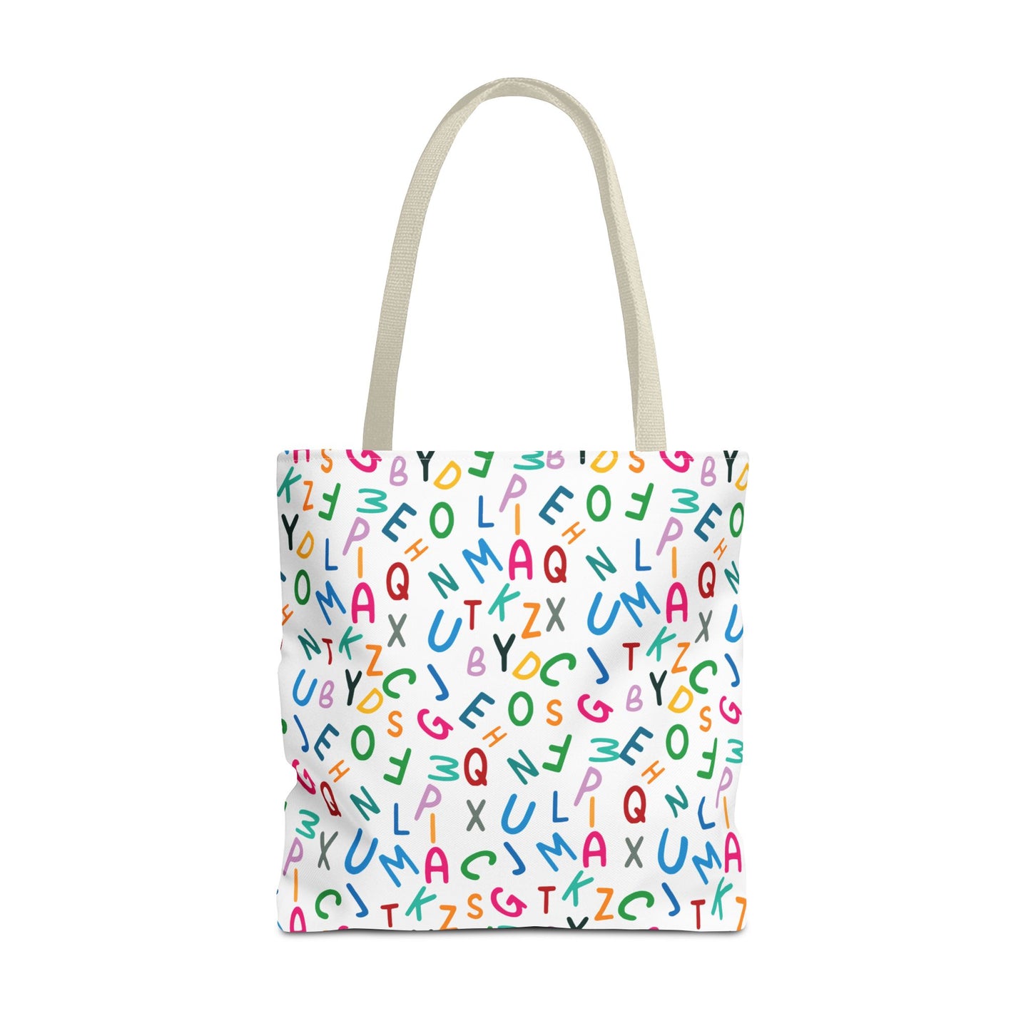 Colorful Alphabet Pattern Tote Bag