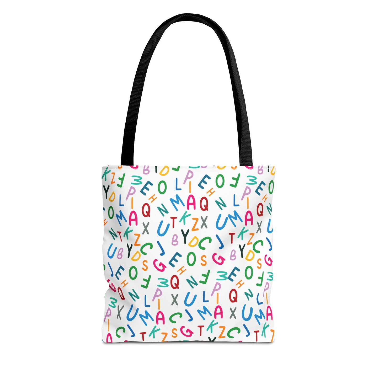 Colorful Alphabet Pattern Tote Bag