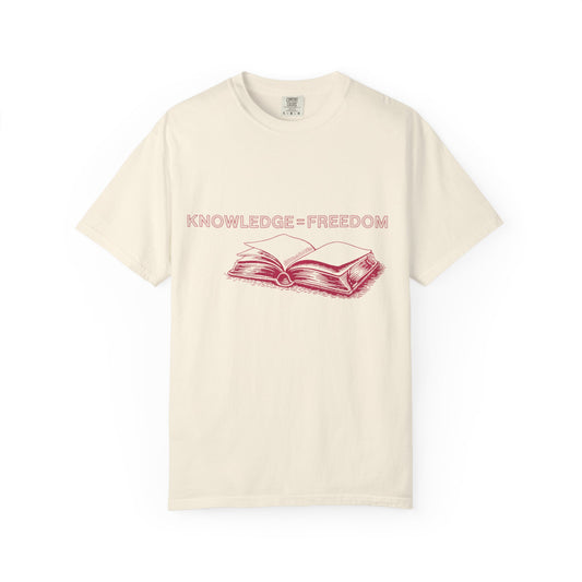 Knowledge = Freedom Shirt | Teacher Book Graphic Tee | Comfort Colors® Butter