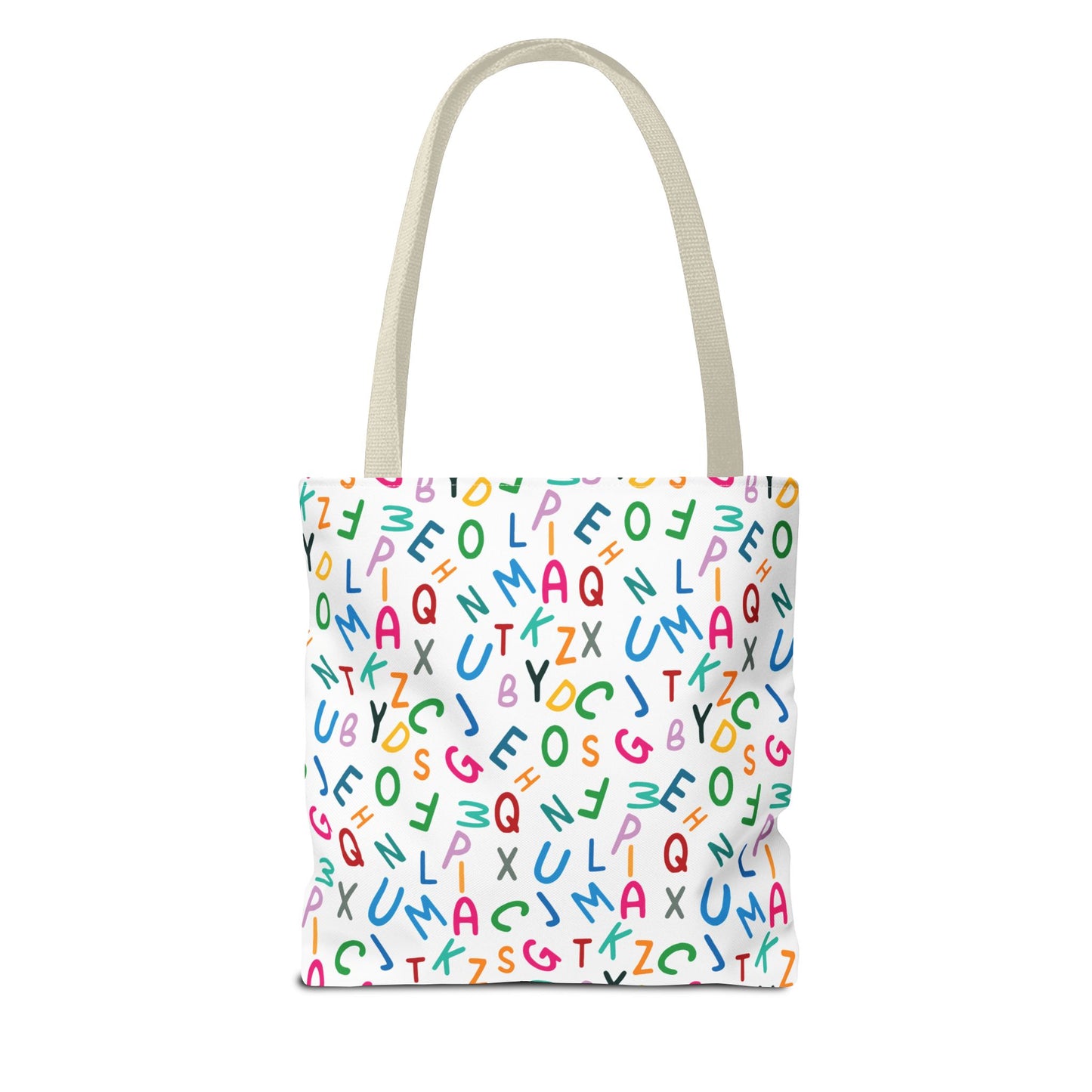 Colorful Alphabet Pattern Tote Bag