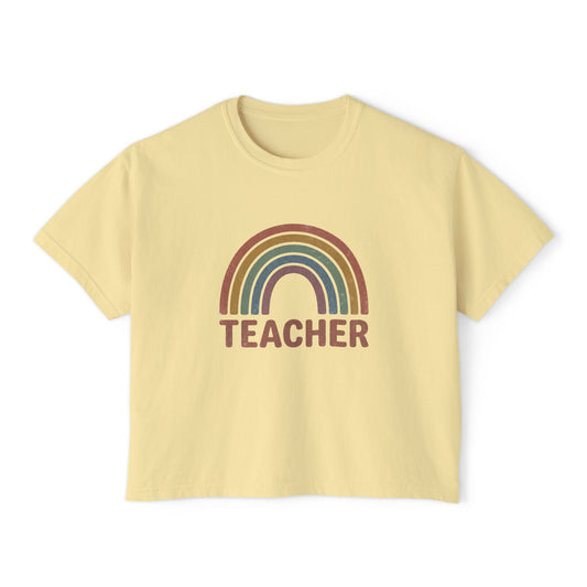 Teacher Rainbow Boxy Tee