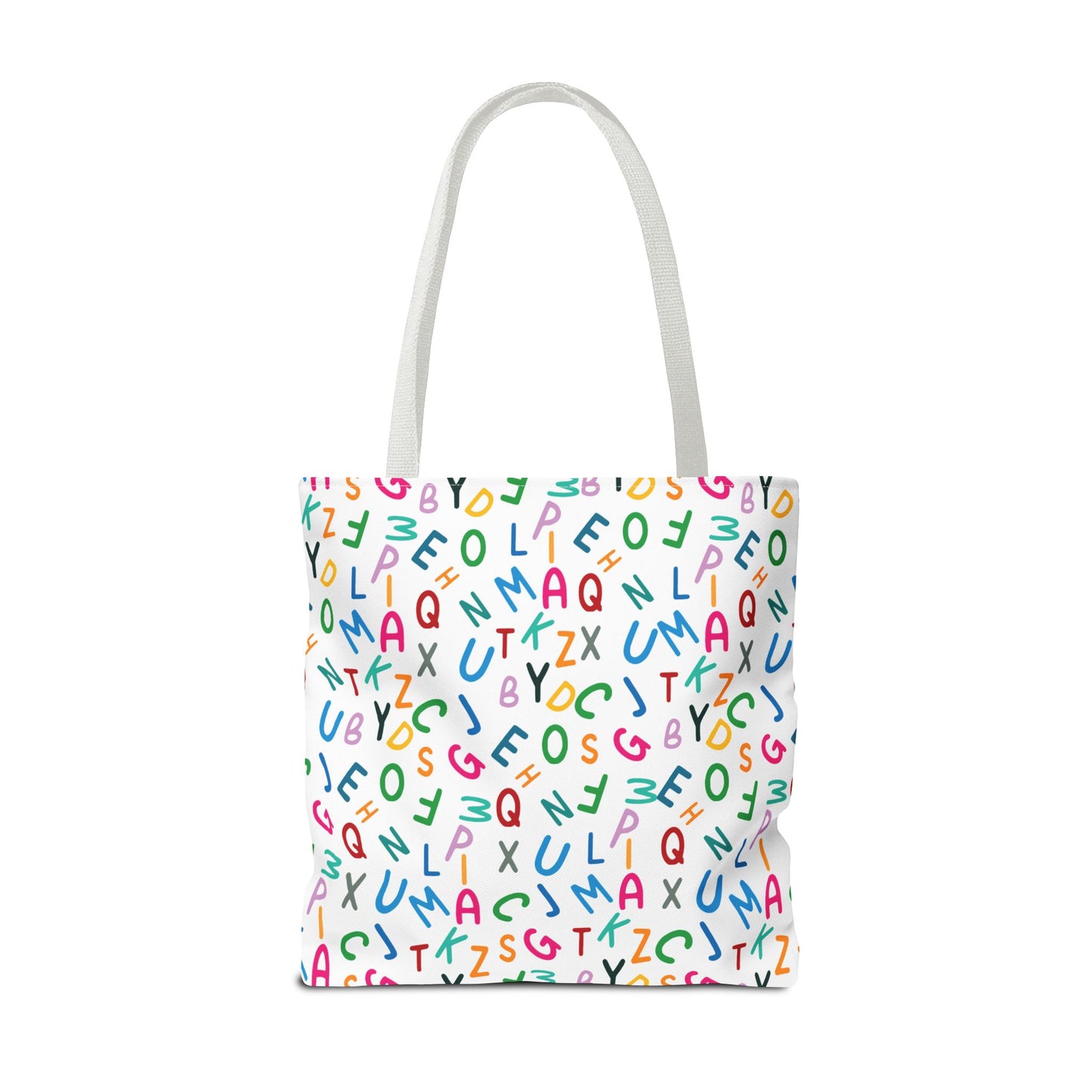 Colorful Alphabet Pattern Tote Bag