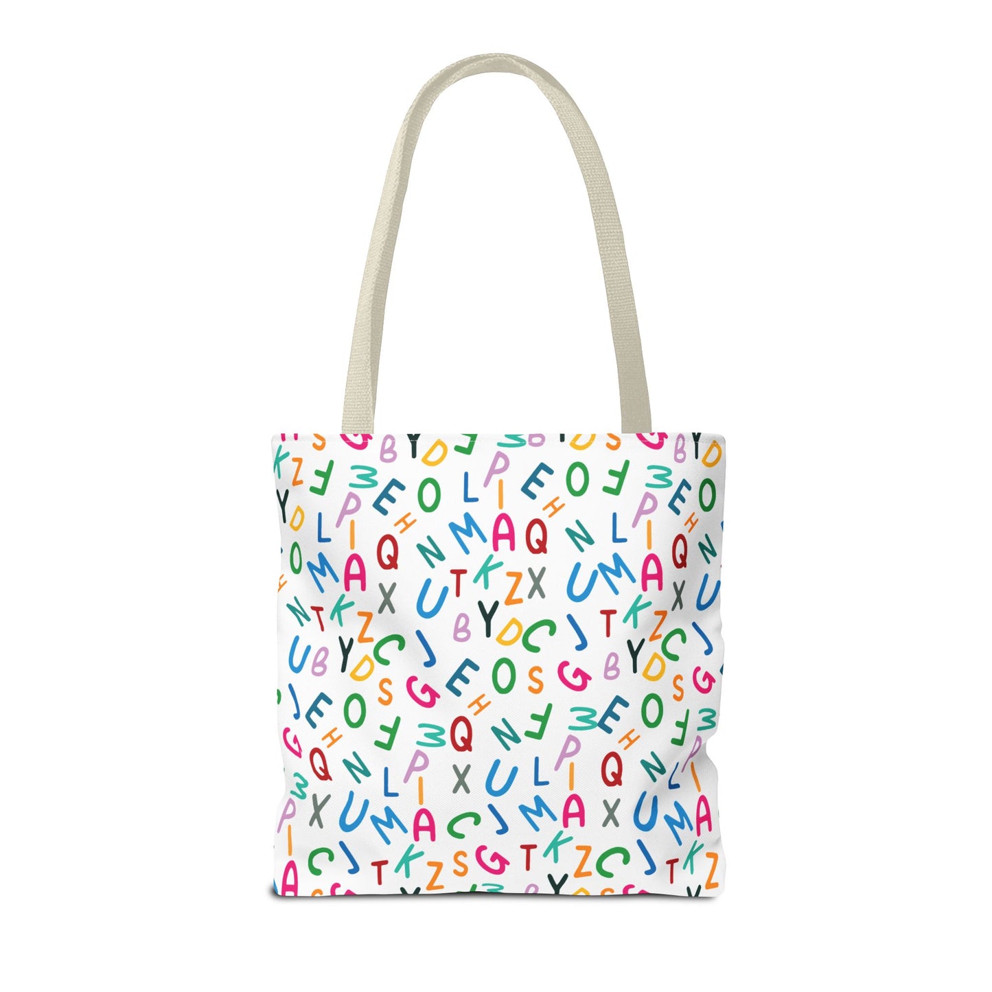 Colorful Alphabet Pattern Tote Bag