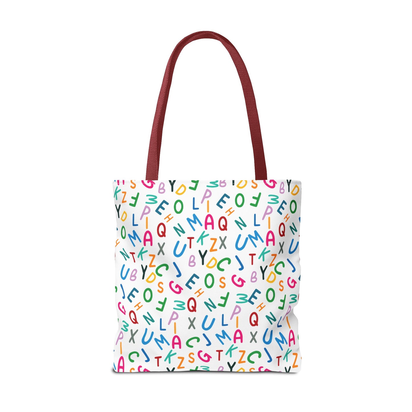 Colorful Alphabet Pattern Tote Bag