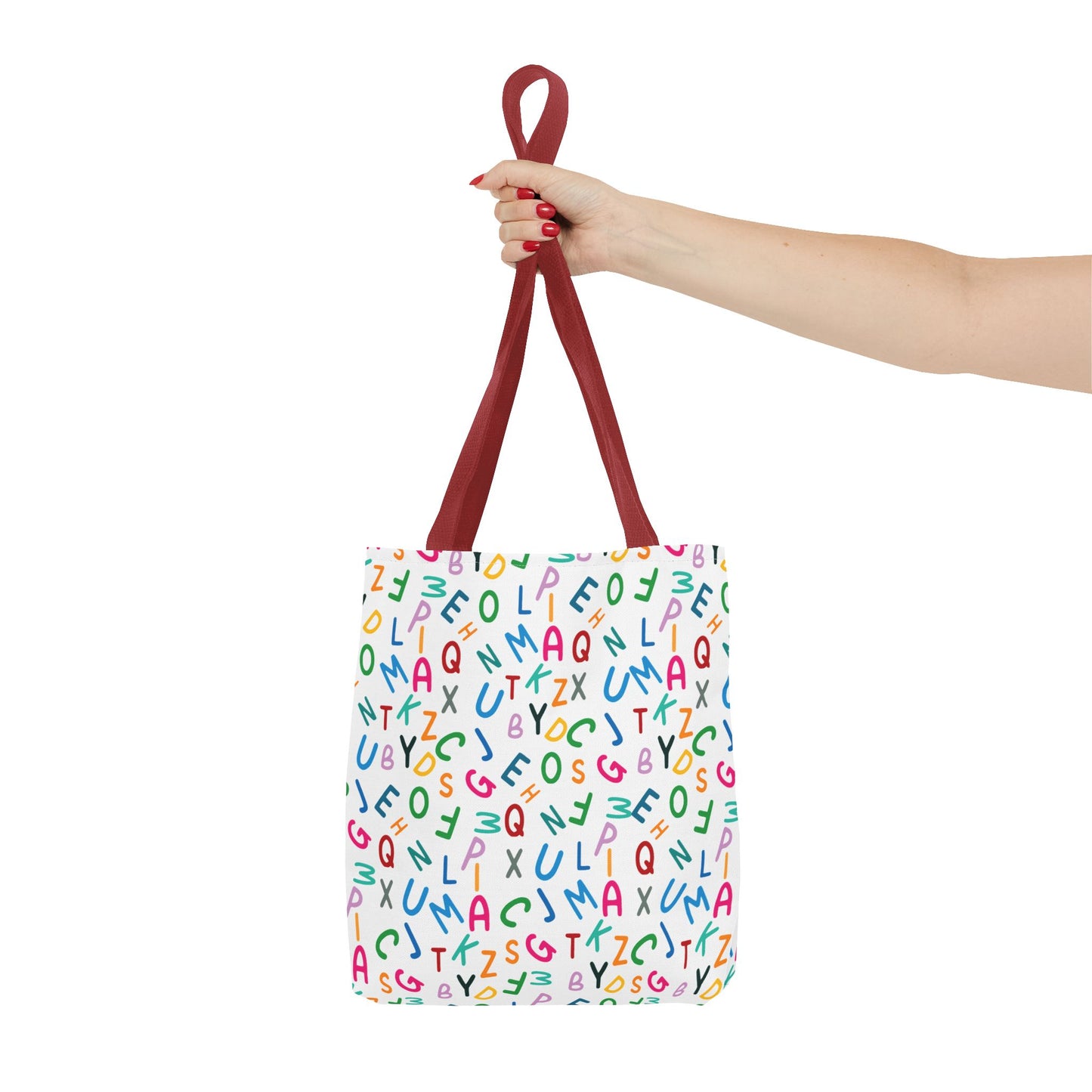 Colorful Alphabet Pattern Tote Bag