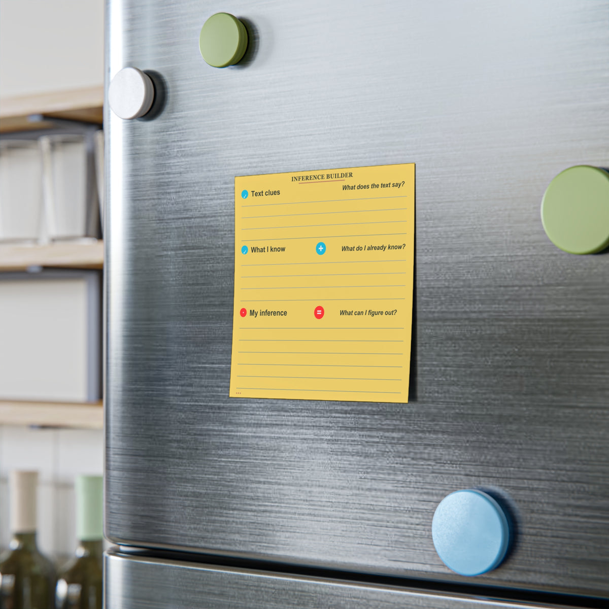 Inference Sticky Note Pad, 4×4 Reading Strategy Tool for Teachers
