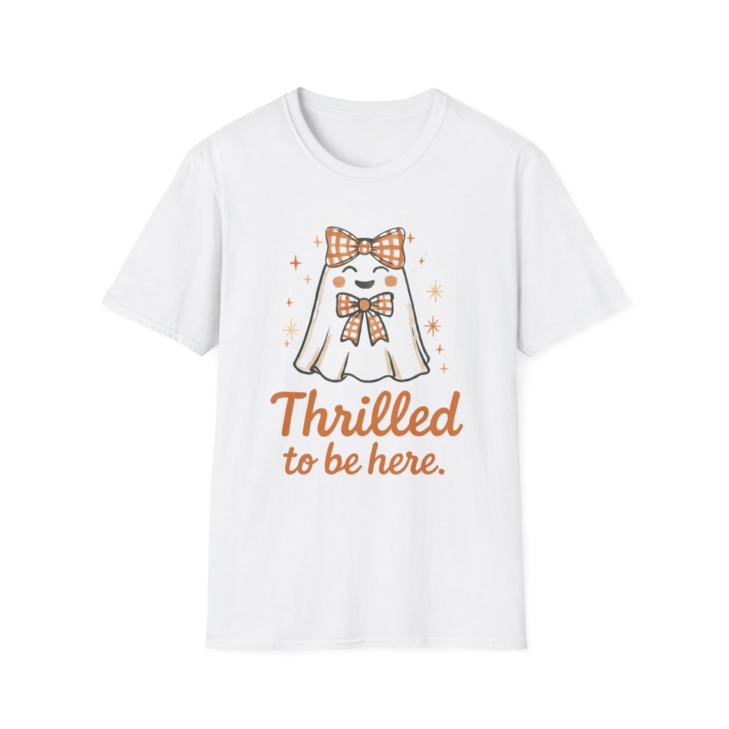 Thrilled to Be Here Ghost T-Shirt • Cute Fall Halloween Tee • Retro Teacher & Classroom Shirt