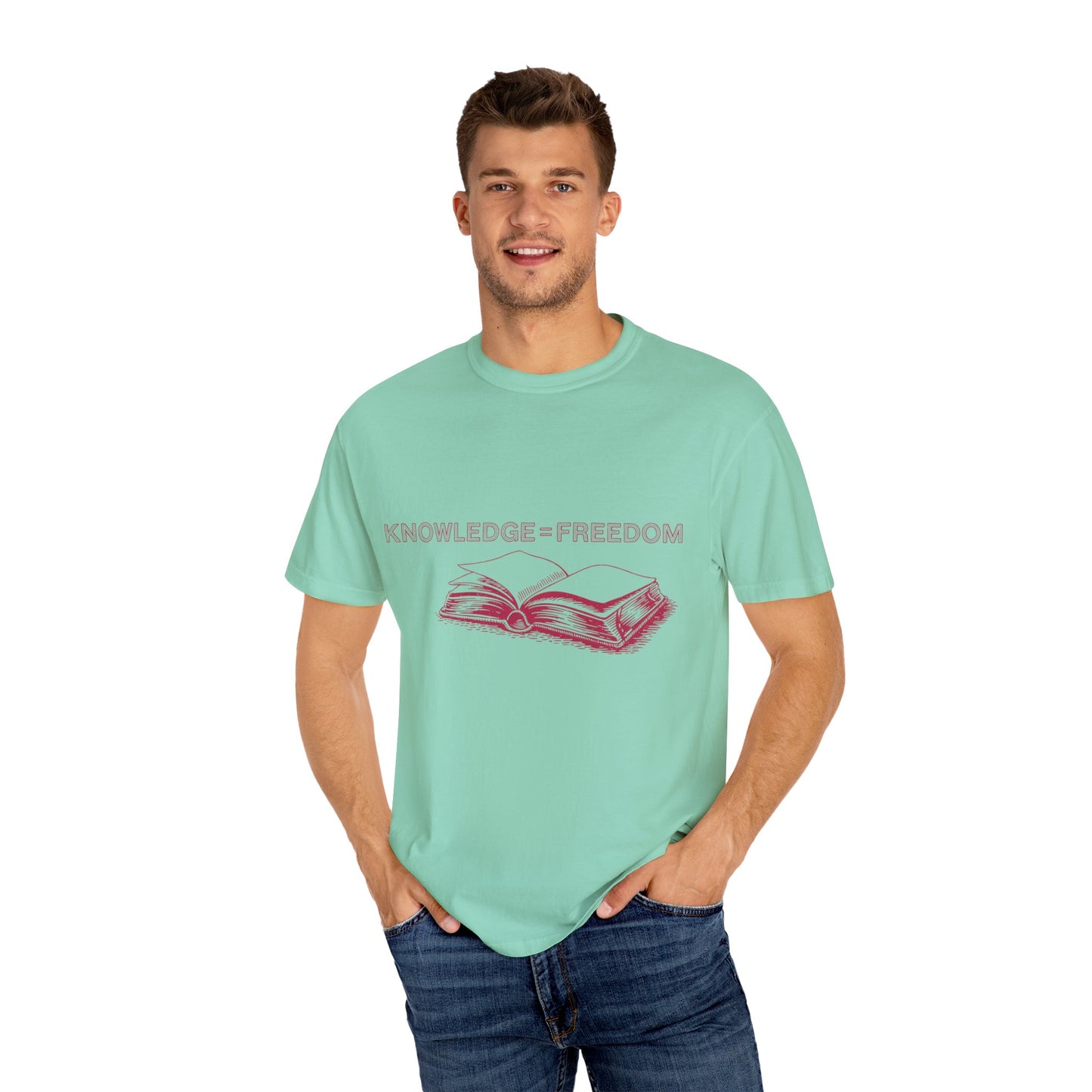 Knowledge = Freedom Shirt | Teacher Book Graphic Tee | Comfort Colors® Butter