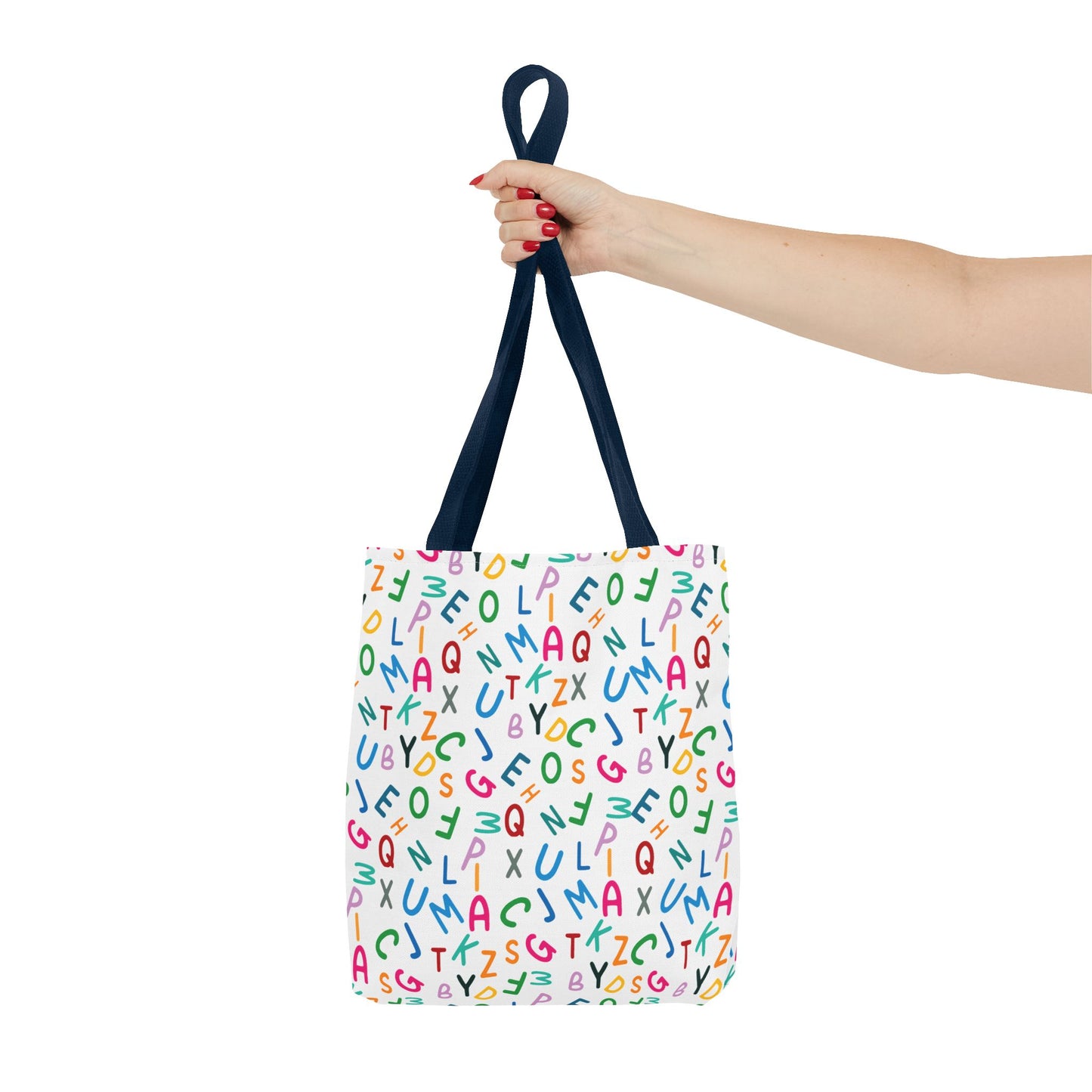 Colorful Alphabet Pattern Tote Bag