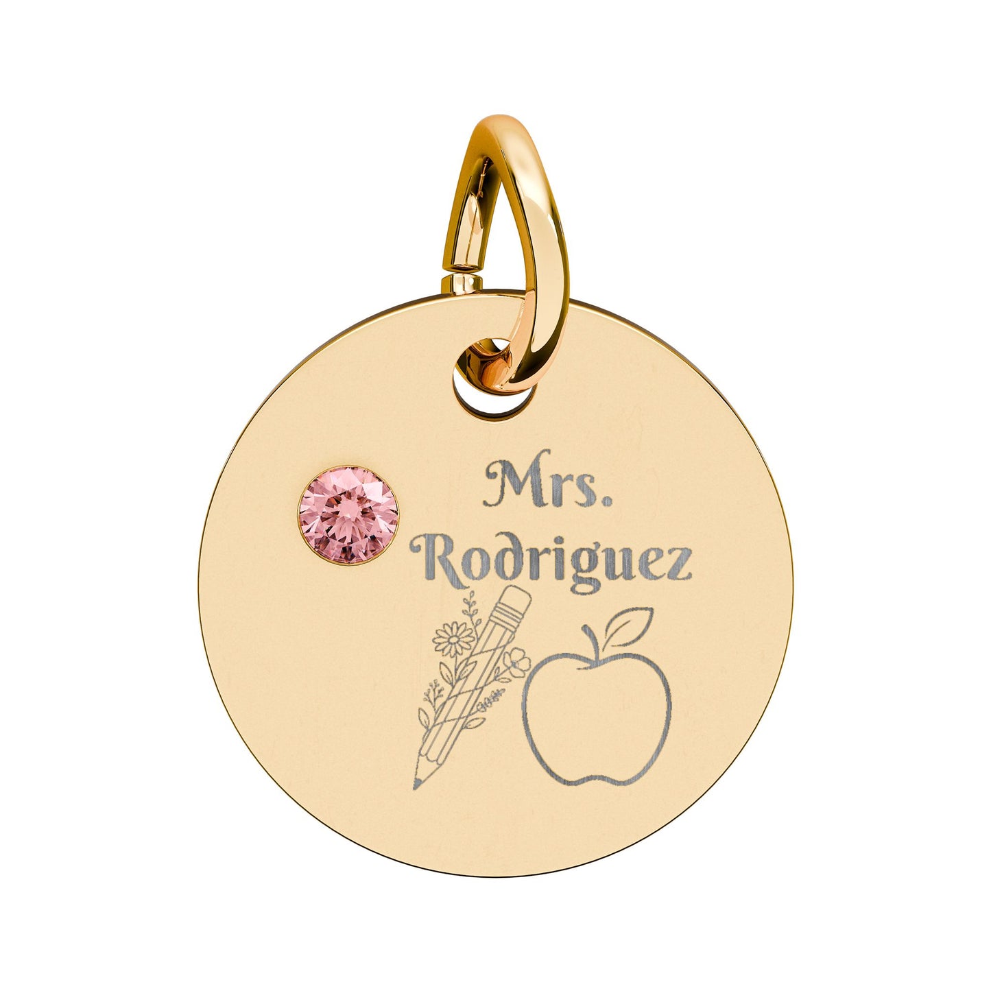 Personalized Teacher Birthstone Charm