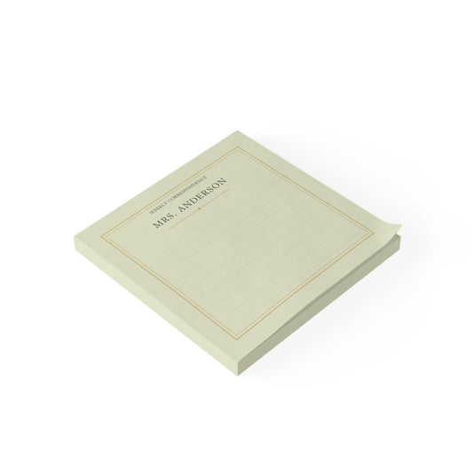 Personalized Teacher Sticky Notes, Custom Name Notepad Gift