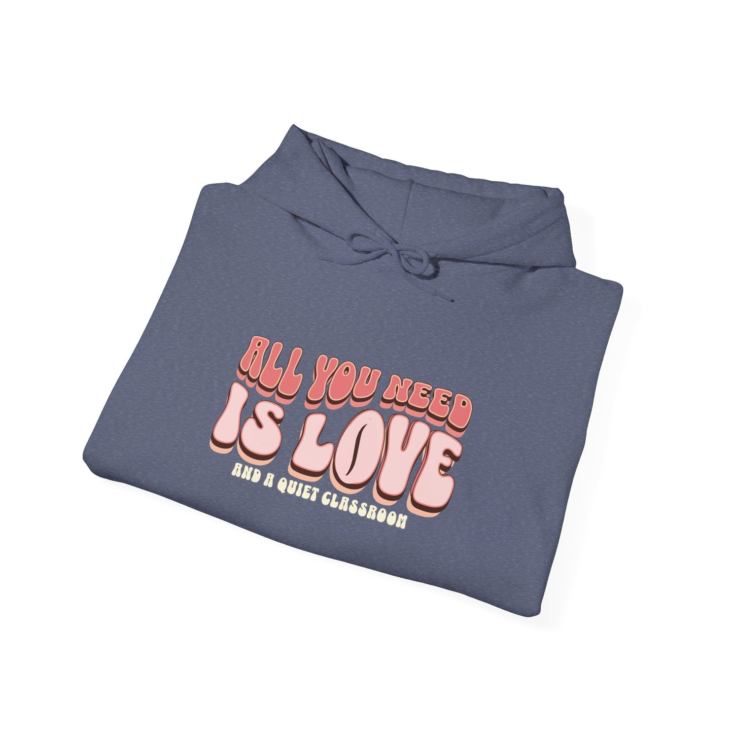 All You Need Is Love Hoodie — Retro Pink Typography Valentine's Sweatshirt