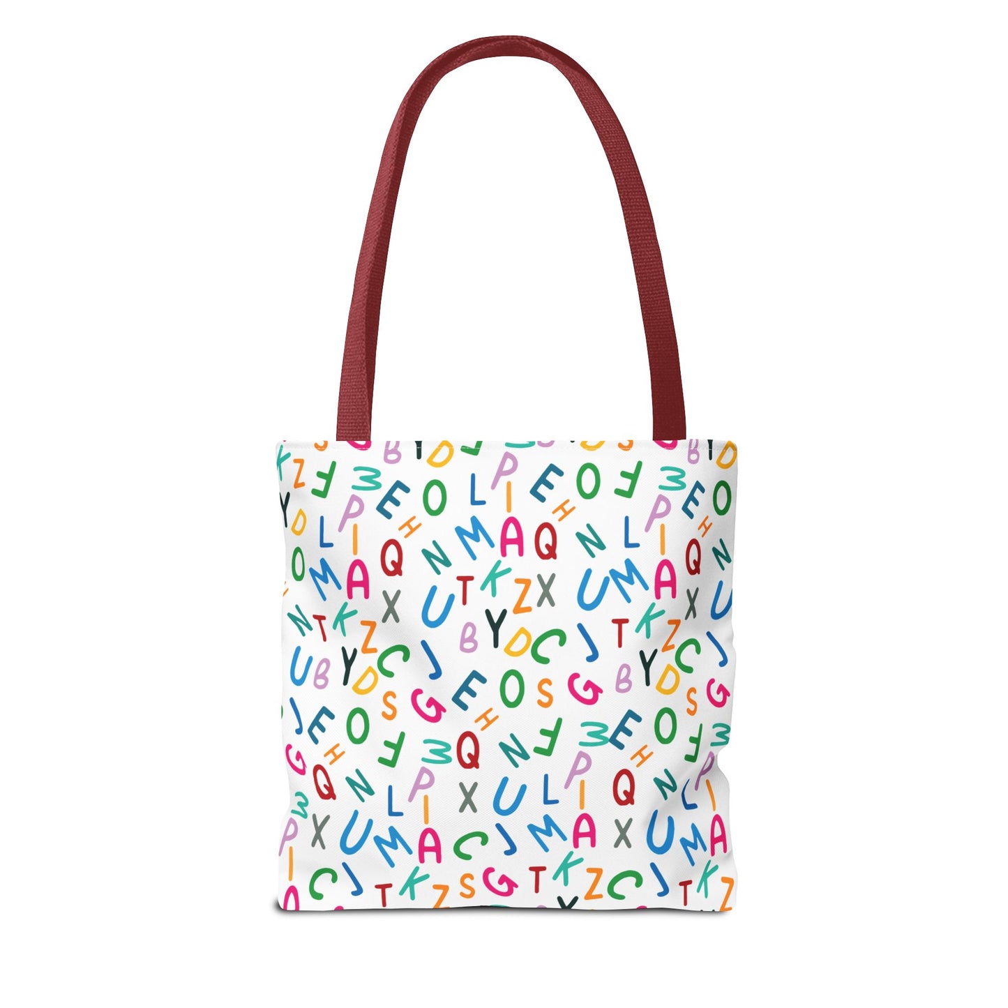 Colorful Alphabet Pattern Tote Bag