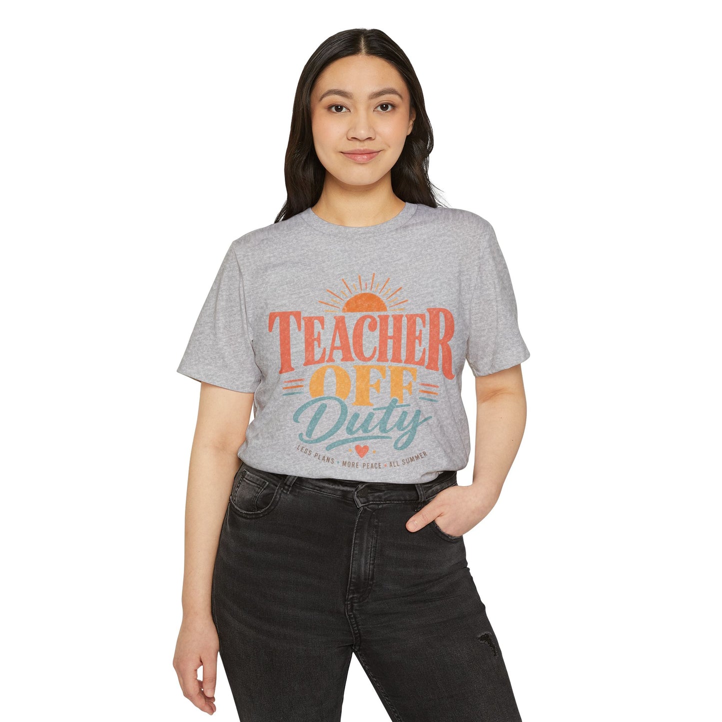 Teacher Off Duty T-Shirt — Organic Graphic Vacation Tee for Educators