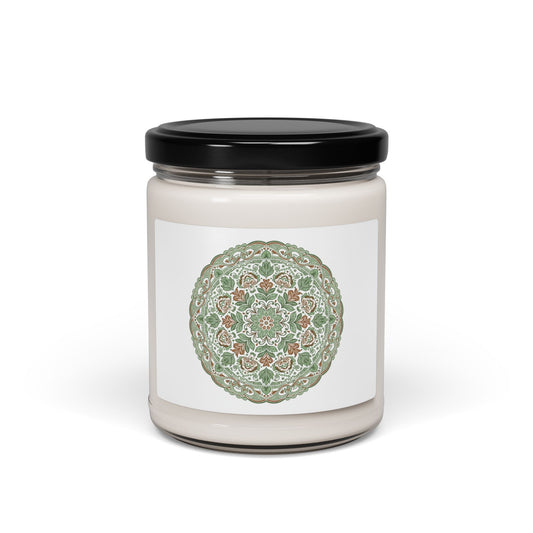 Teacher Gift Soy Candle | Classroom Calm Botanical Mandala Candle | Relaxing Home Decor for Educators | Thoughtful Teacher Appreciation Gift