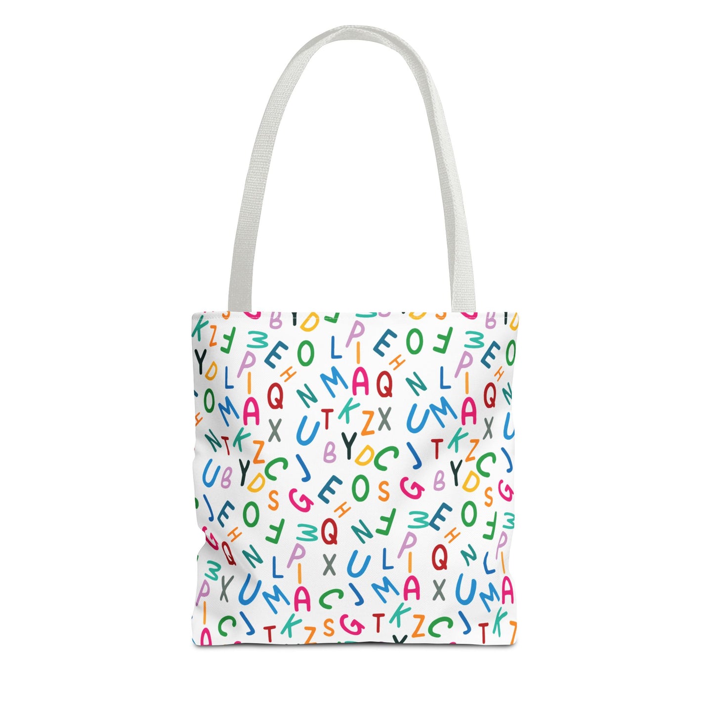 Colorful Alphabet Pattern Tote Bag