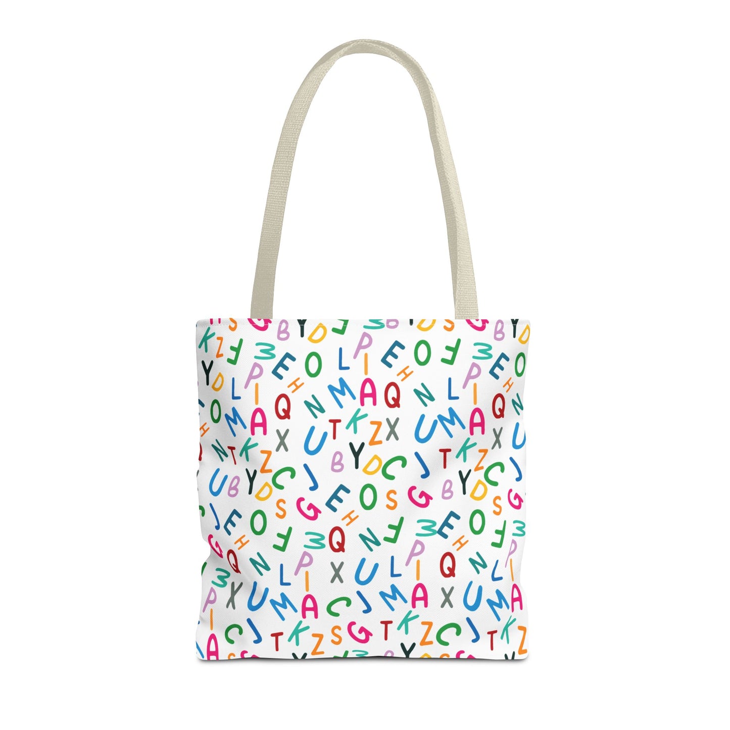 Colorful Alphabet Pattern Tote Bag