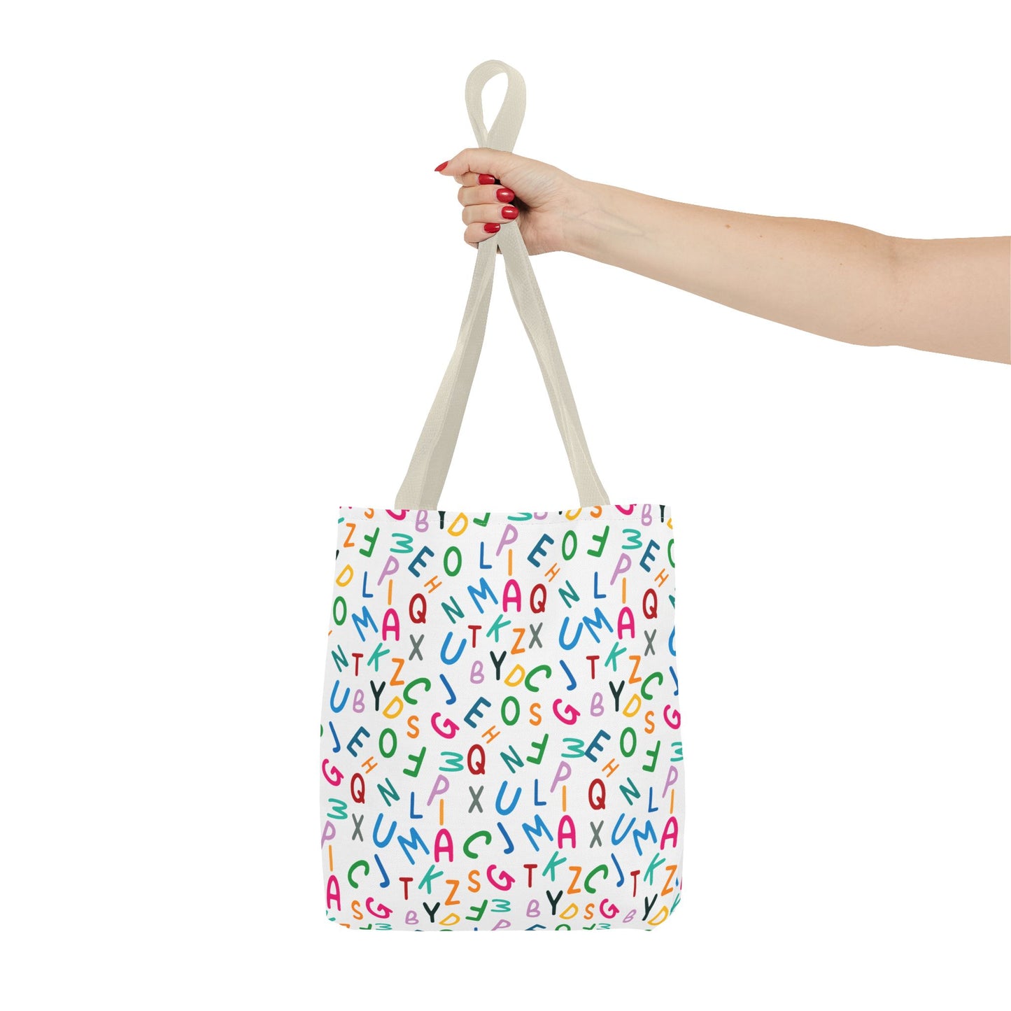 Colorful Alphabet Pattern Tote Bag