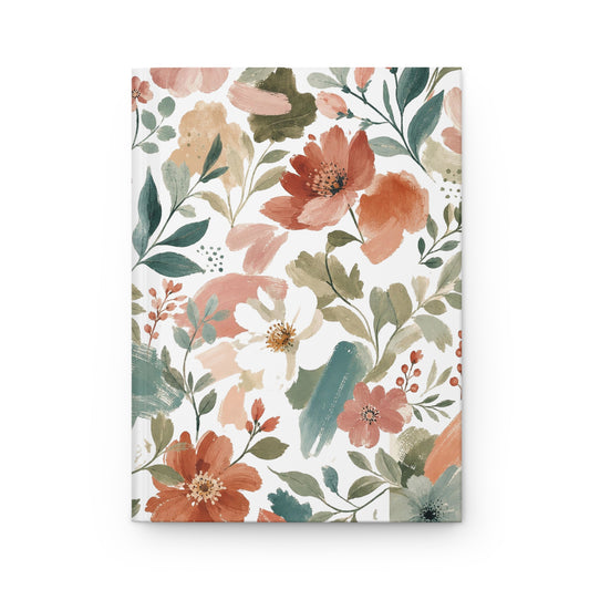 Painterly Floral Hardcover Journal: 150 Lined Pages
