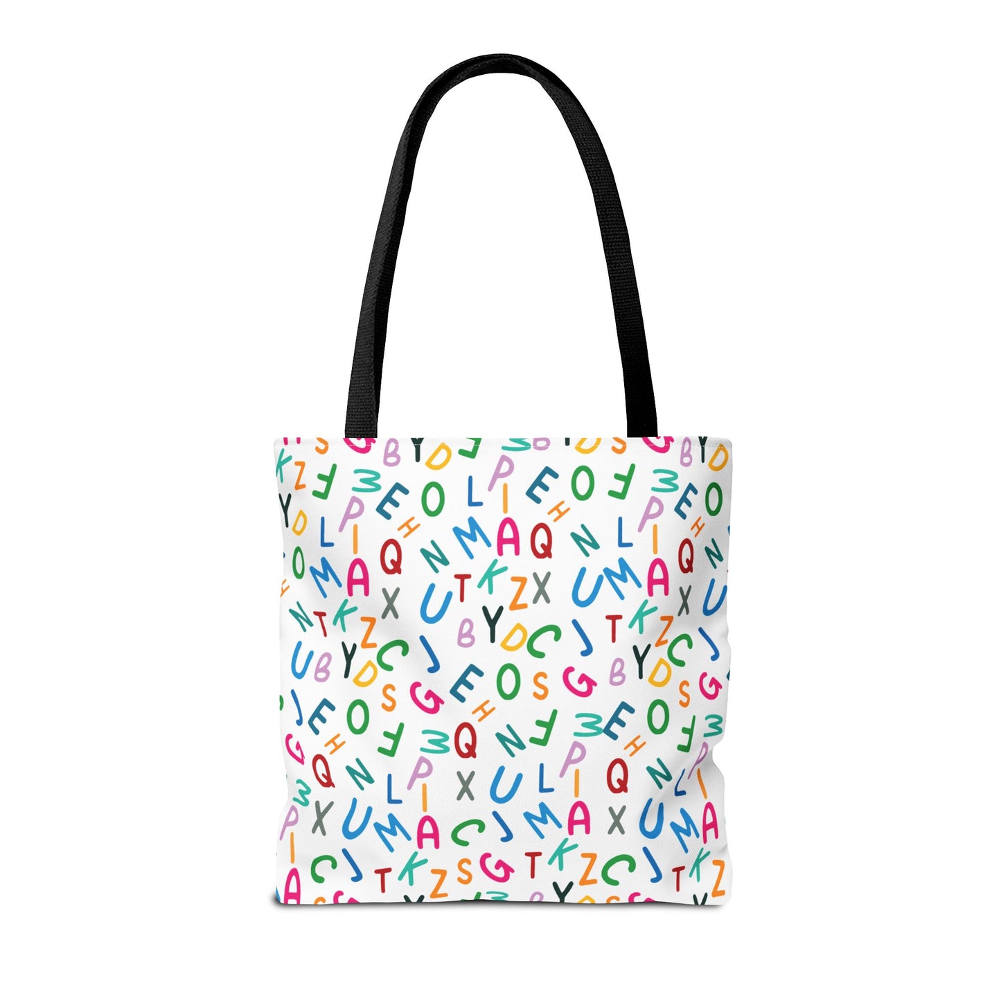 Colorful Alphabet Pattern Tote Bag