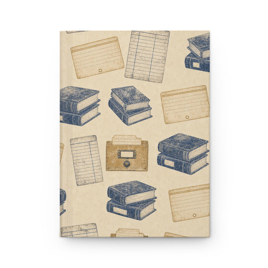 Vintage Library Hardcover Journal: Retro Card Catalog Pattern with 150 Lined Pages