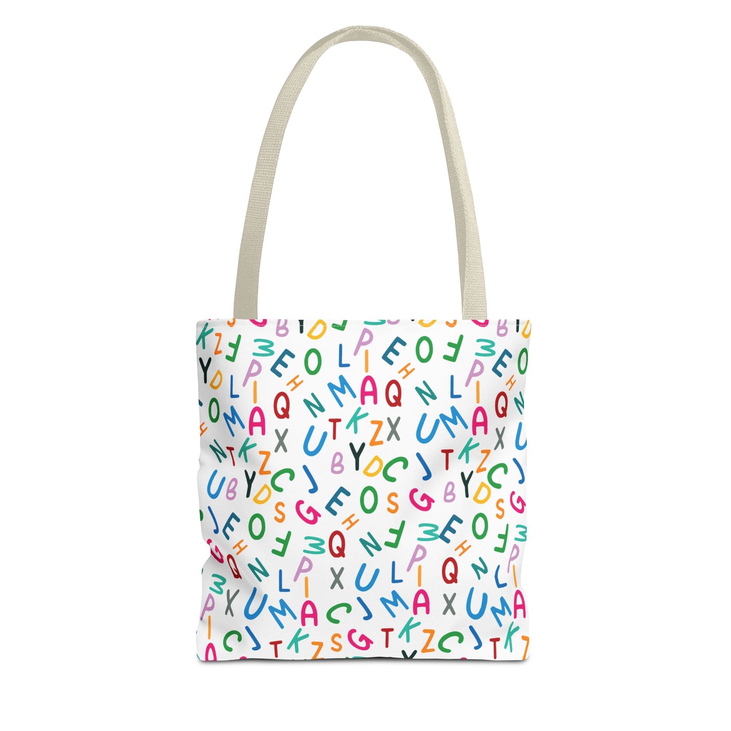 Colorful Alphabet Pattern Tote Bag