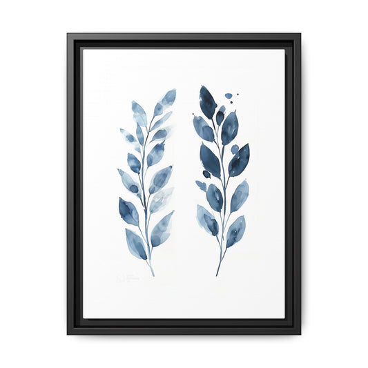Elegant Framed Canvas Art Print, Watercolor Leaf Design, Botanical Wall Decor For Home, Nature-Inspired Gift, Modern Wall Art