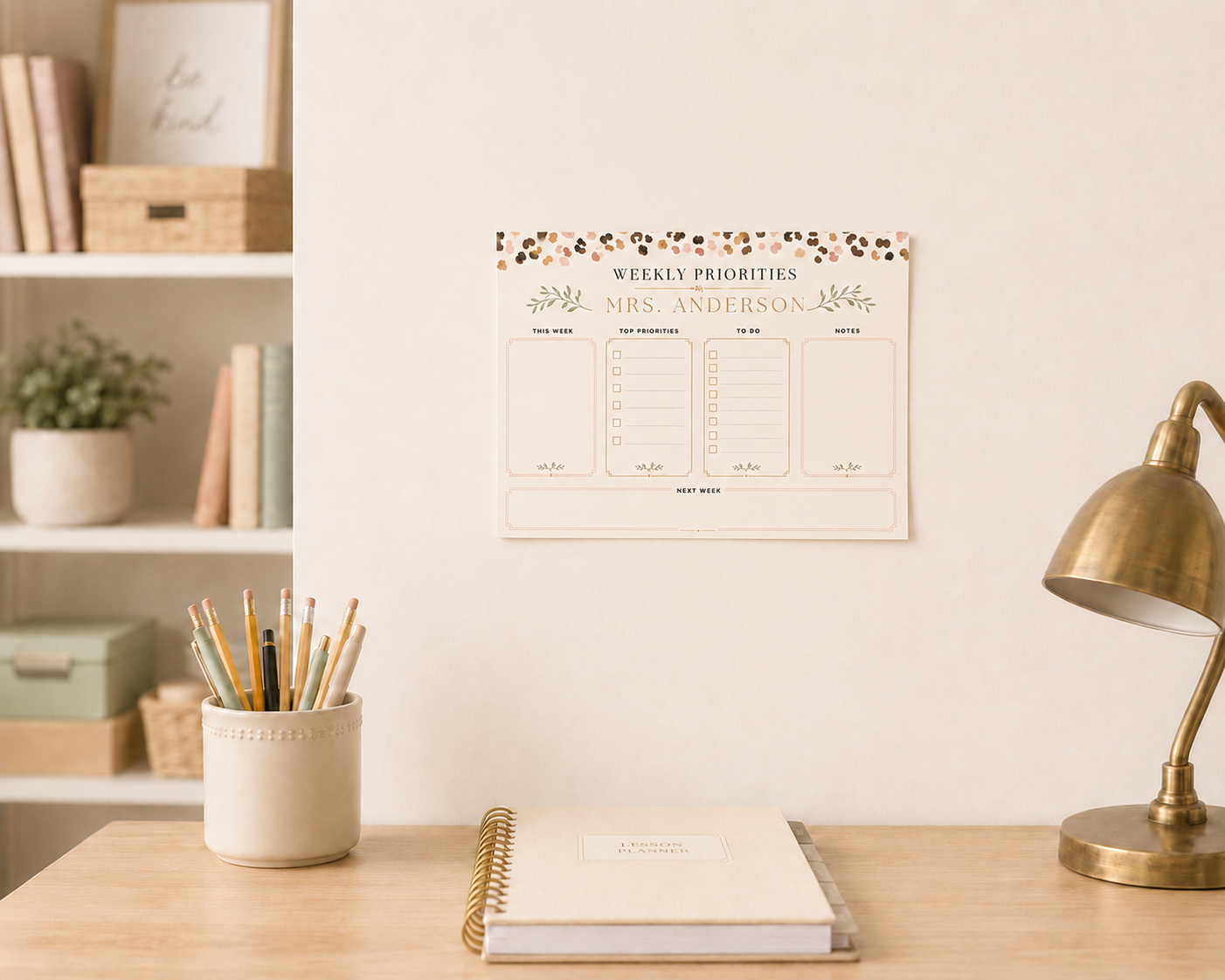 Personalized Teacher Planning Pad 8x6 Post-it, Custom Name Desk Planner Sticky Notes, To Do List, Teacher Desk Pad, Lesson Planner Gift