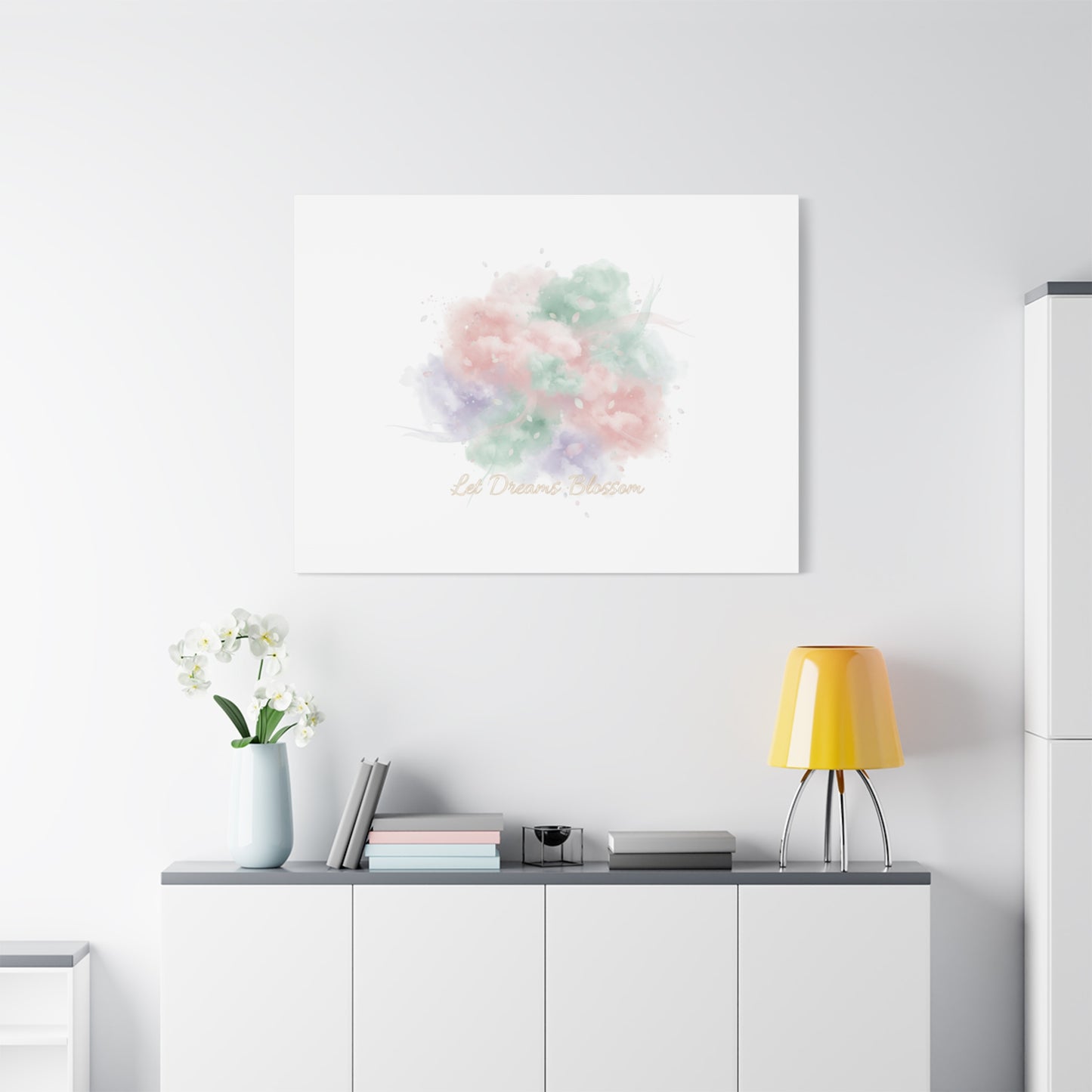 Dreamy Pastel Blossom Canvas | Matte Stretched Wall Art, pastel winter design
