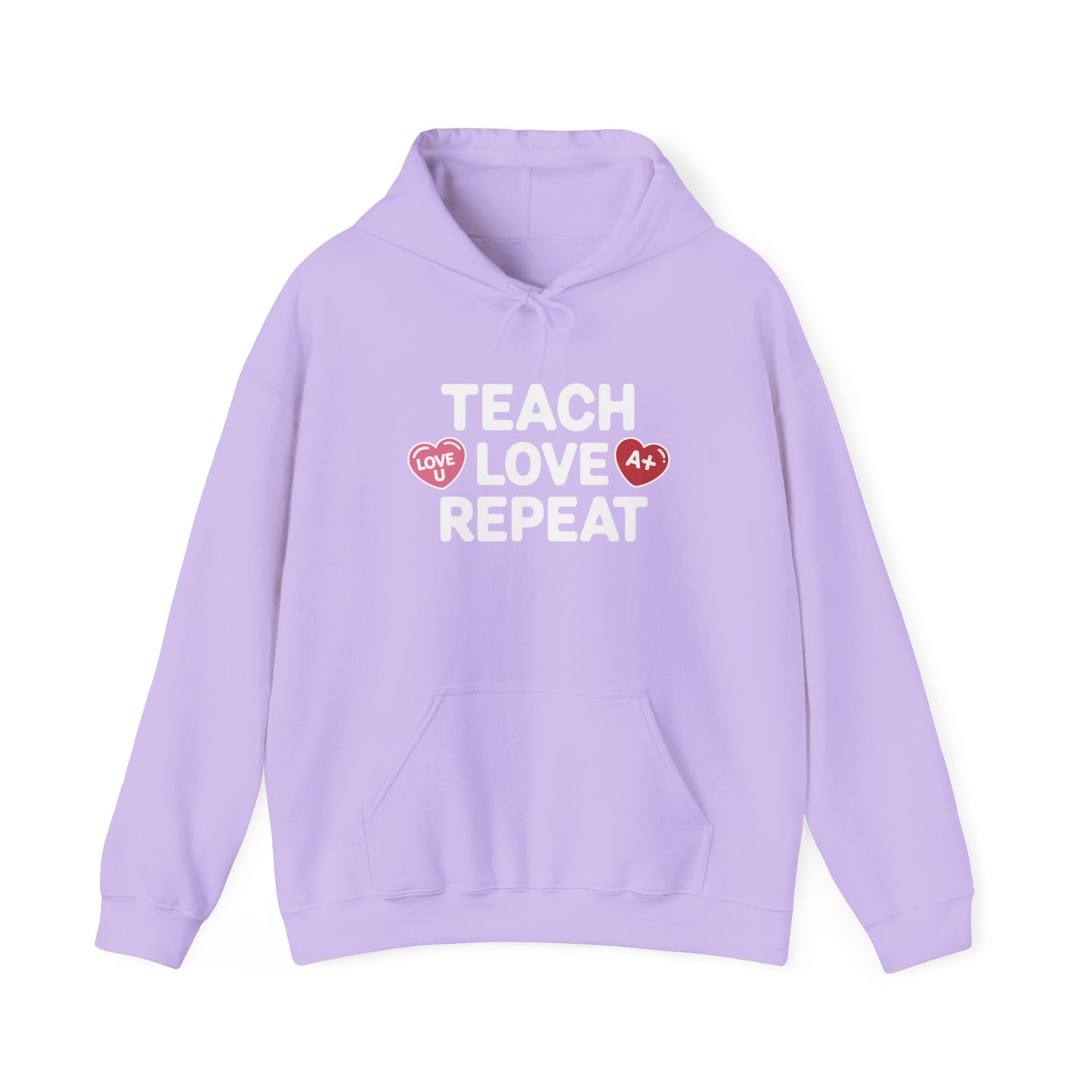Teacher Hoodie — "Teach Love Repeat" Cozy Educator Sweatshirt