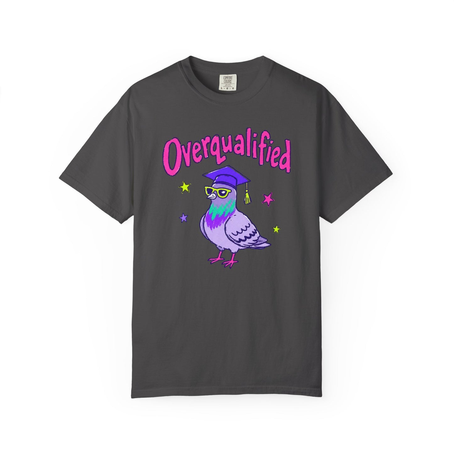 Overqualified Pigeon Graduation T-Shirt, Comfort Colors 1717