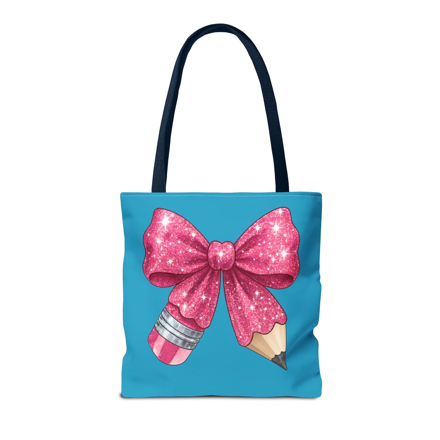 Pink Glitter Pencil & Eraser Tote Bag — Cute Teacher Gift