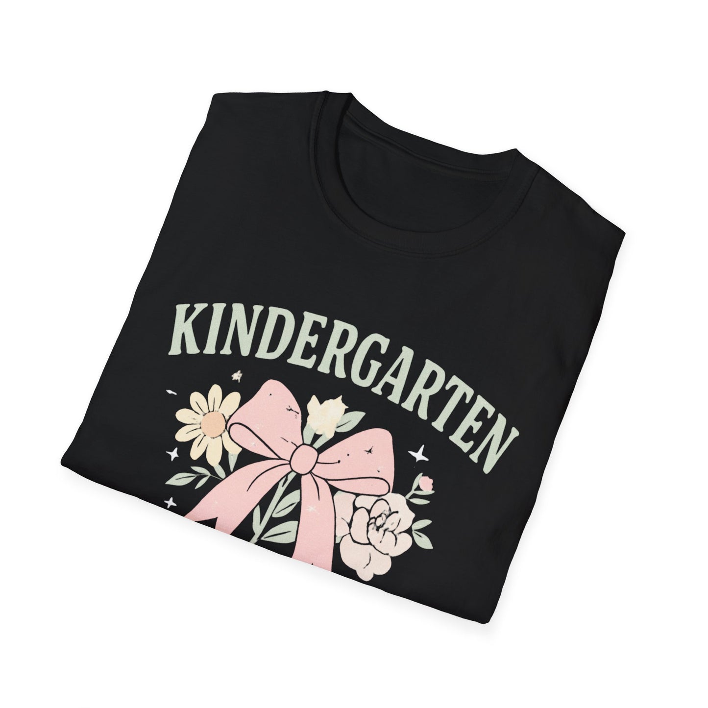 Kindergarten Teacher T-Shirt — Floral Bow Design, Cute Teacher Gift for Women