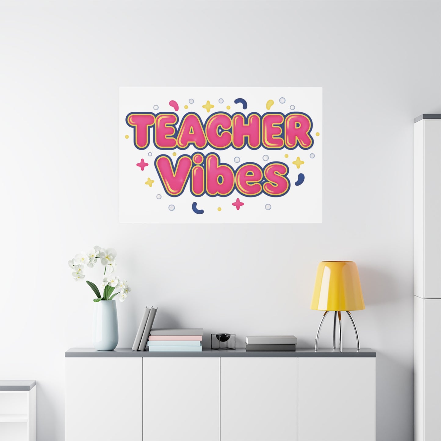 Teacher Vibes Canvas | Dopamine Decor, Neon Gradient Squishy Art