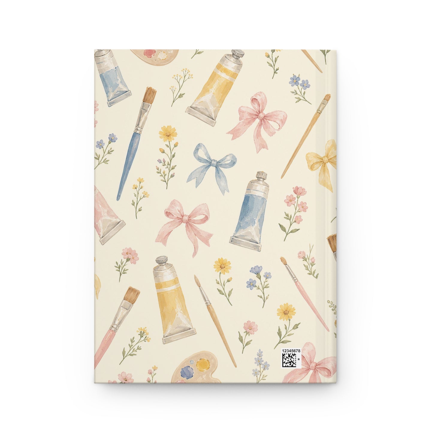 Art Teacher Hardcover Journal: Paint Brush, Palette and Floral Notebook with 150 Lined Pages