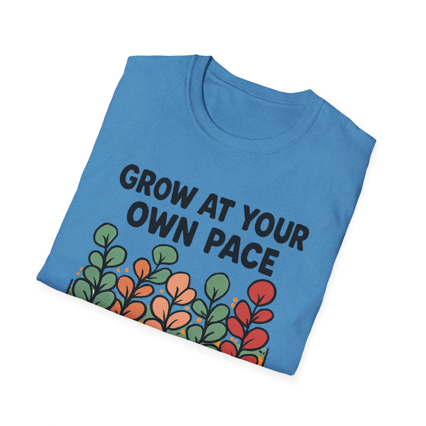 Grow at Your Own Pace Shirt – Retro Floral Graphic Tee, Comfort Colors Inspired, Growth Mindset T-Shirt for Women, Teachers & Everyday Wear