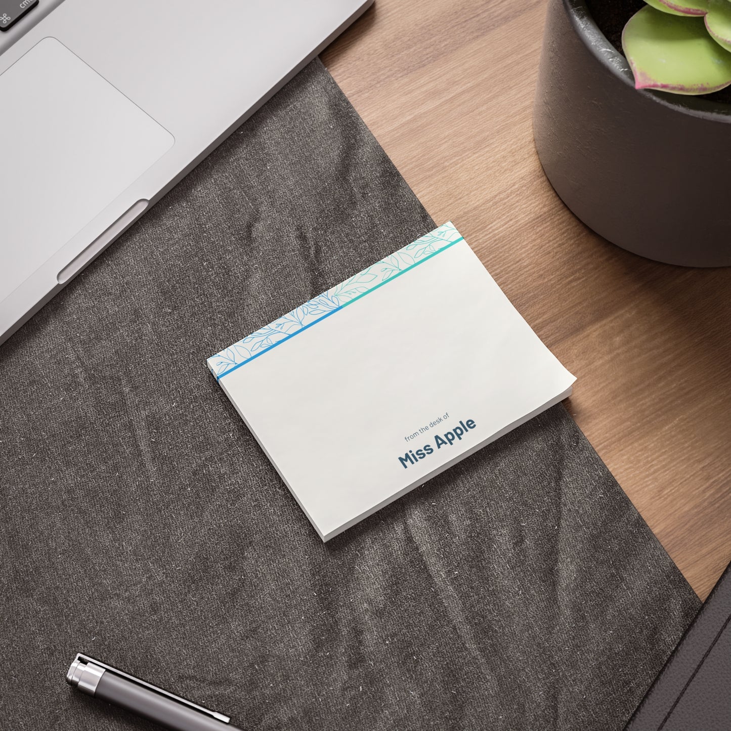 Personalized Teacher Post-it® Note Pad, Custom From the Desk of Stationery, 4x3 Inch, 50 Sheets