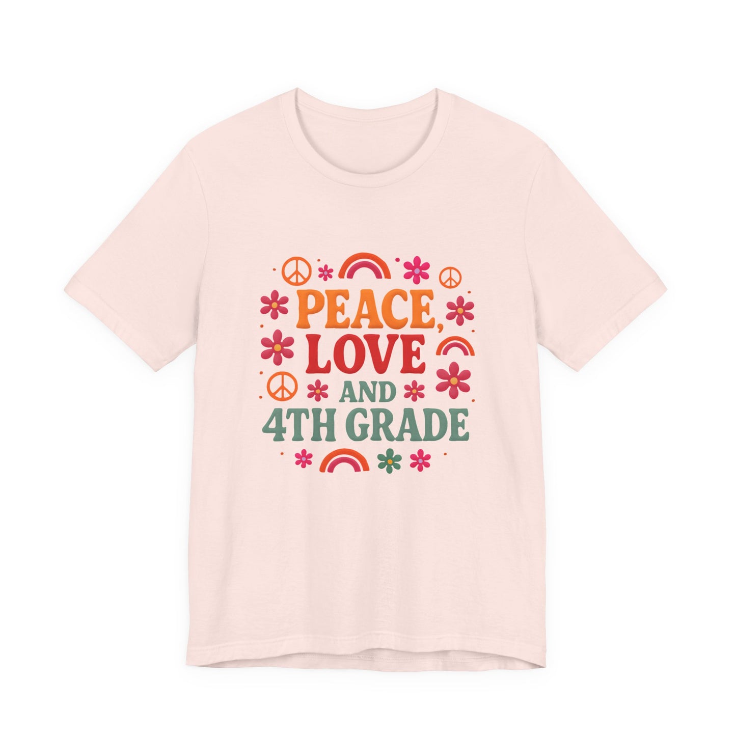 Peace, Love and 4th Grade T-Shirt — Retro Teacher Appreciation Tee