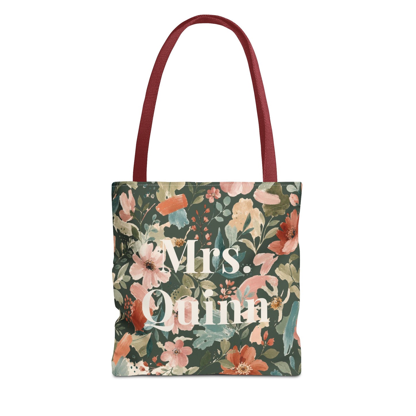 Personalized Floral Teacher Tote Bag: Custom Name Daily School Carryal