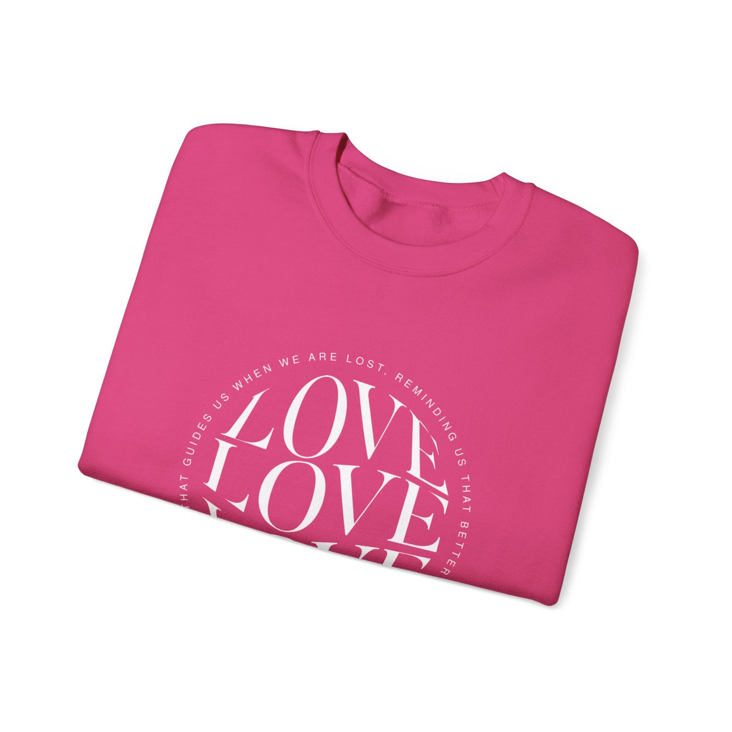Love Circle Crewneck Sweatshirt — 'LOVE LOVE LOVE' Graphic Pullover